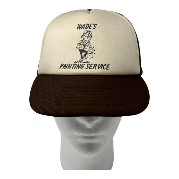Unbranded Other - Wade’s Painting Service Vintage Snapback Trucker Hat Brown Polyester Painter